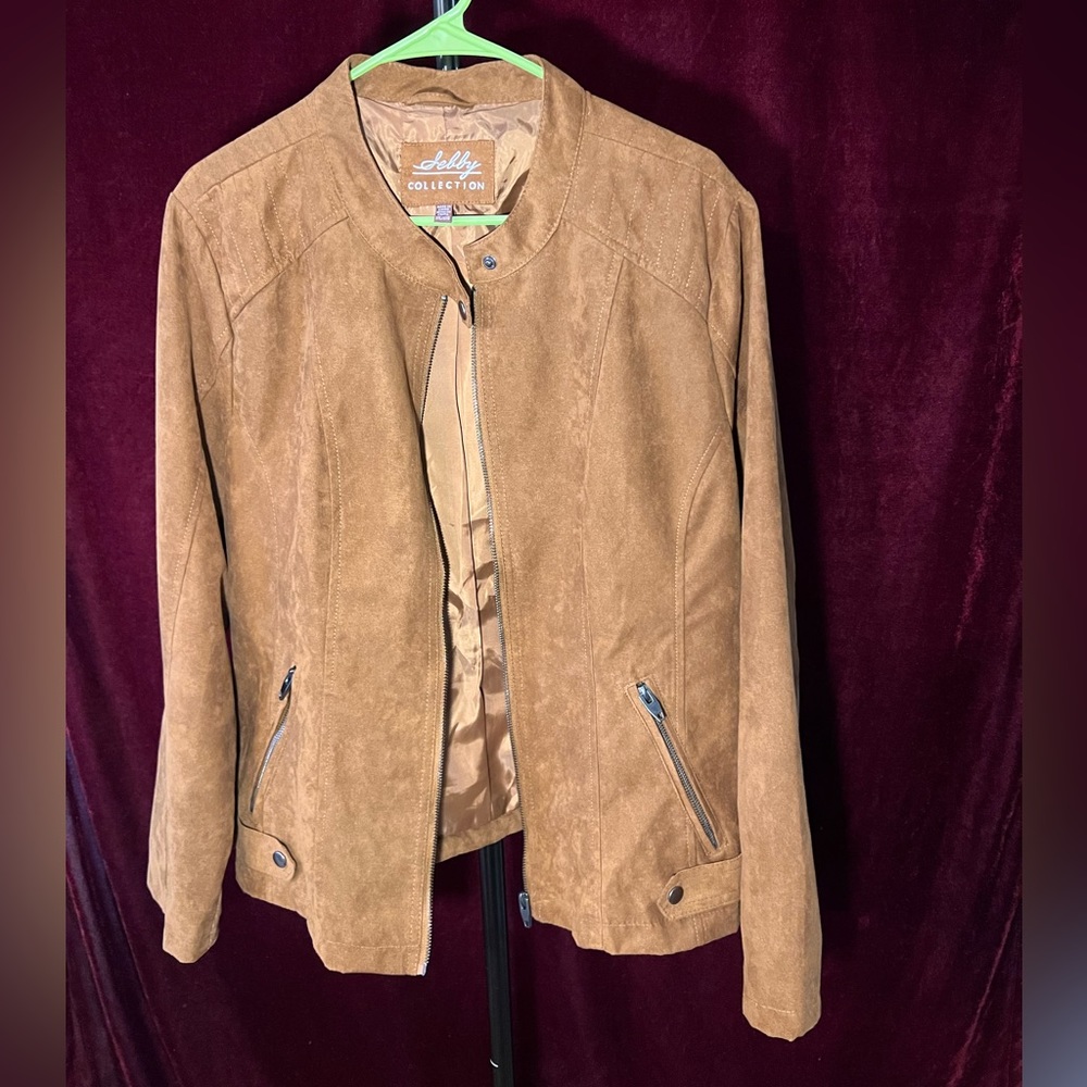 Sebby Collection faux leather moto jacket women's XXL.